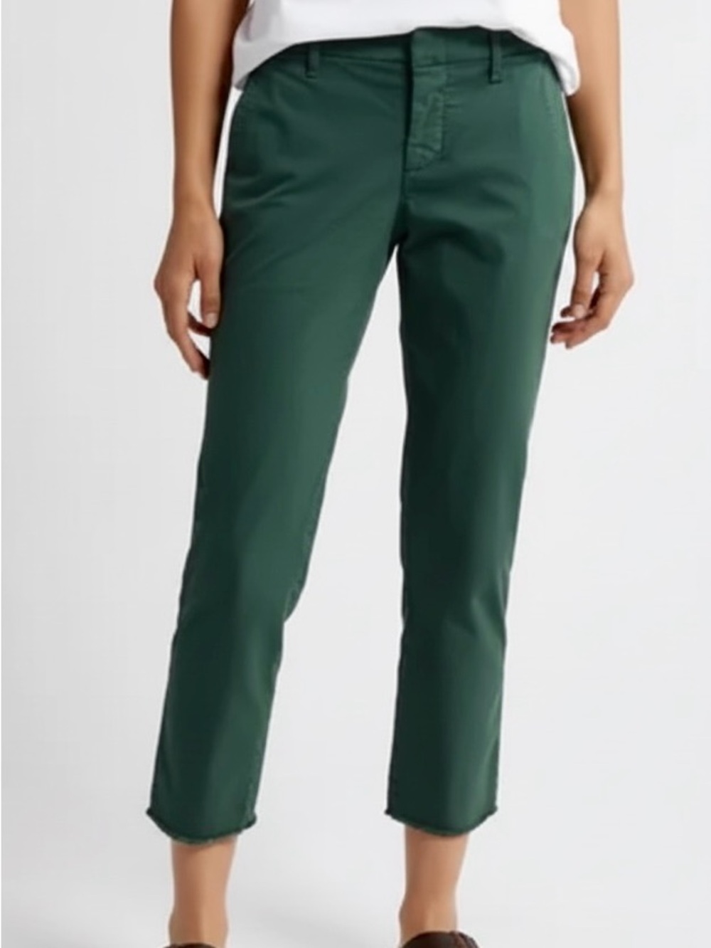 FRANK & EILEEN Wicklow Italian Chino Frayed Mid Rise Crop Chink Pant Size 8